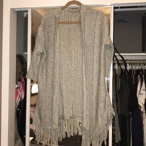 Fringe Grey Cardigan
